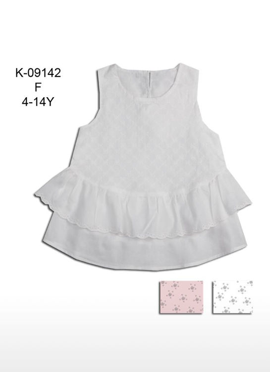 Picture of K09142 GIRLS TOP WITH EMBRODERY LEAVES